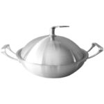 304 독일산 스테인리스 둥근바닥 프라이팬 노스틱팬 더블 이어 포인트 바닥 프라이팬 가정용 삼각대 무연 무코팅 - 이미지 5