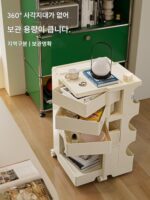 크리에이티브 모바일 트롤리 노르딕 수납 소파 사이드 테이블 간식 캐비닛 홈 거실 심플 사이드 캐비닛 침대 옆 테이블 - 이미지 2