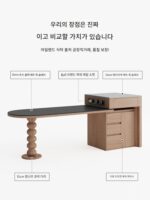 프랑스 중세 스타일 접이식 섬 식탁 통합 홈 견고한 목재 벽면 장착 반원형 섬 이탈리아 록 플레이트 식탁 - 이미지 5