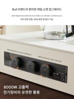 이탈리아 미니멀리스트 록 플레이트 섬 식탁 통합 가정용 접이식 견고한 나무 다운턴 작은 주방 섬 - 이미지 4