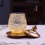 유리 연꽃 불교 장식품 세트 불교 사원 제물 물잔 향로 꽃병 램프 부처님 앞에 놓임 - 이미지 2