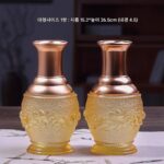 유리 연꽃 불교 장식품 세트 불교 사원 제물 물잔 향로 꽃병 램프 부처님 앞에 놓임 - 이미지 4