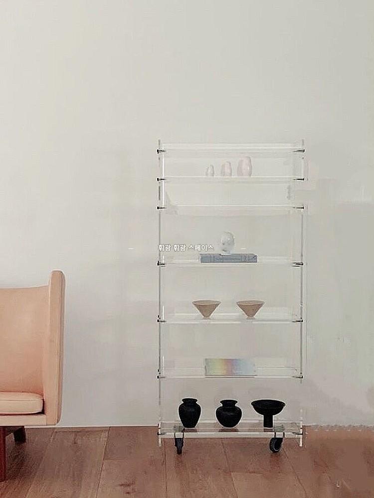 main_754635407822_0-1 노르딕 인스 스타일 아크릴 카트 바닥 수납 선반 디스플레이 선반 소형 가정용 다층 책장 수납 선반 - 이미지 1