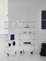 노르딕 인스 스타일 아크릴 카트 바닥 수납 선반 디스플레이 선반 소형 가정용 다층 책장 수납 선반 - 이미지 4