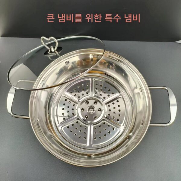 스테인리스 대형 냄비 필름 유리 뚜껑 부처 점프 벽 냄비 유도 쿠커 핫팟 냄비 냄비