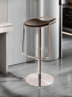 바 스툴 이탈리아 미니멀리스트 회전 모던 홈 리프팅 라이트 럭셔리 하이엔드 아일랜드 바 스테인리스 스틸 하이 스툴