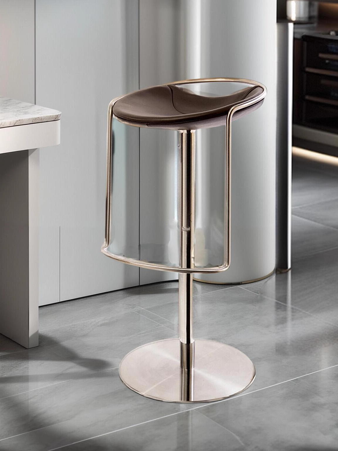 main_755343921275_0-1 바 스툴 이탈리아 미니멀리스트 회전 모던 홈 리프팅 라이트 럭셔리 하이엔드 아일랜드 바 스테인리스 스틸 하이 스툴 - 이미지 1
