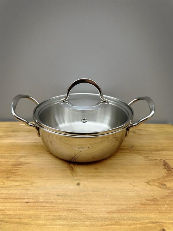 스낵 라면 냄비 18/10 스테인리스 스틸 수프 냄비 깊은 이중 귀 인스턴트 국수 냄비 레스토랑 국수 냄비 유도 쿠커 소형 쿠커