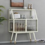 유리 사이드보드 모던 심플 아일랜드 와인 캐비닛 통합 벽걸이 랙 찬장 좁은 일본식 차 캐비닛