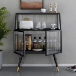 유리 사이드보드 모던 심플 아일랜드 와인 캐비닛 통합 벽걸이 랙 찬장 좁은 일본식 차 캐비닛 - 이미지 4