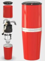 휴대용 핸드 크랭크 핸드 그라인딩 핸드 브루 커피 머신 가정용 소형 미니 야외 차량 장착형 갓 갈은 분쇄 통합 컵