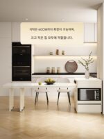 접이식 섬 식탁 통합 다기능 록 플레이트 섬 현대식 심플한 식탁 작은 아파트 고급 식탁 - 이미지 3