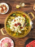 식품 등급 304 망치 패턴 3겹 스테인리스 스틸 투명 수프 냄비 크리에이티브 연꽃 잎 가장자리 핫팟 수프 냄비 유도 쿠커 핫팟 냄비 - 이미지 4