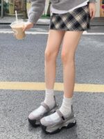 영국 스트리트 스타일 스포츠 캐주얼 버클 슈즈 여성용 2024년 초봄 신상품 올매치 플랫폼 두꺼운 밑창 슈즈 - 이미지 5