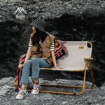 Wild Child 야외 휴대용 접이식 알루미늄 합금 더블 의자 캠핑 및 자가 운전 여행에 두 사람이 사용할 수 있는 편리한 의자