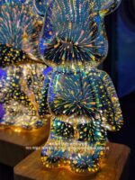 불꽃놀이 곰 생일 선물 여자애들 빛나는 야간 조명 장식품 여자 친구 아내 14세 여자애 베프 의식 감각 - 이미지 2