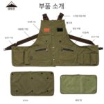 코만 아웃도어 캠핑 작업복 Q1 코튼 천 방화 앞치마 다기능 확장형 피크닉 장비 조끼 의류 - 이미지 5