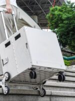 접이식 캠핑 카트 야외 스톨 트롤리 피크닉 카 캠핑 트레일러 쇼핑 카트 테이블 캠퍼 - 이미지 4