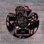 신상품 3D 비닐 벽시계 커플 시계 영화 팝콘 레트로 장식 시계 벽시계 - 이미지 2