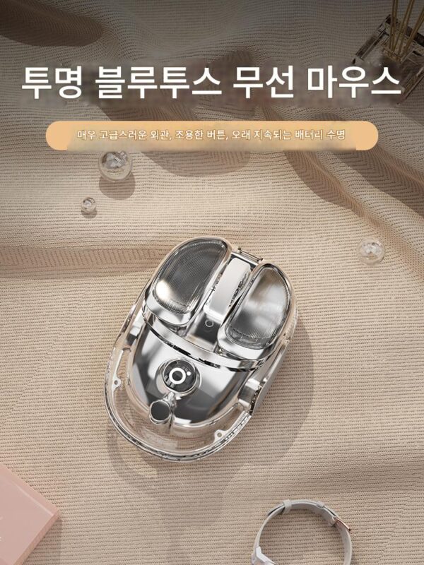 Q9 무선 블루투스 투명 마우스 음소거 만화 귀여운 소녀 사무실 노트북 태블릿 아이패드