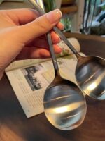 T4kzi 독일 316 스테인레스 스틸 스푼 한국 롱 핸들 스푼 두꺼워진 먹는 스푼 대형 고급 절묘한 스푼 - 이미지 2