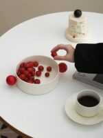 이지탕 INS 크림 스타일 새해 과일 접시 간식 세라믹 이사 축하 기쁨 고급 장식 장식품 - 이미지 2