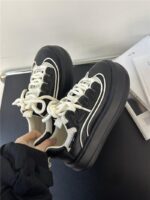 BAHONGLY 여성용 핑크 빵화 2025년 봄 통기성 두꺼운 바닥 가볍고 높이감 있는 못생긴 귀여운 캐주얼 스니커즈 - 이미지 4