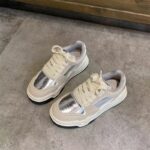 유럽 ​​여성화 스니커즈 2024 봄 신상 올매치 레이스업 정품 가죽 두꺼운 밑창 그물 셀러브리티 인스 스포츠 캐주얼화