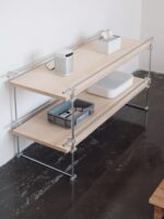 모던 심플 멀티 레이어 플로어 스토리지 랙 디스플레이 랙 랙 스테인리스 스틸 스토리지 랙 파티션 디스플레이 랙