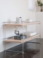 모던 심플 멀티 레이어 플로어 스토리지 랙 디스플레이 랙 랙 스테인리스 스틸 스토리지 랙 파티션 디스플레이 랙 - 이미지 2