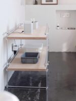 모던 심플 멀티 레이어 플로어 스토리지 랙 디스플레이 랙 랙 스테인리스 스틸 스토리지 랙 파티션 디스플레이 랙 - 이미지 3