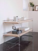 모던 심플 멀티 레이어 플로어 스토리지 랙 디스플레이 랙 랙 스테인리스 스틸 스토리지 랙 파티션 디스플레이 랙 - 이미지 4