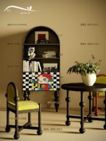 모던 라이트 럭셔리 만화 거실 견고한 나무 수납장 책장 현관 현관 장식 통합 무료 설치 수직 캐비닛 - 이미지 4