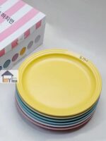 프랑스 쿨 컬러 르크루제 7인치 9인치 도자기 원형 접시 프랑스식 저녁 접시 플랫 플레이트 야채 플레이트 서양식 스테이크 플레이트 - 이미지 5