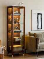 북미산 검은 호두 디스플레이 캐비닛 올 솔리드 우드 와인 캐비닛 수납 캐비닛 거실 심플 모던 책장 TV 캐비닛 사이드 캐비닛