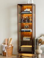 북미산 검은 호두 디스플레이 캐비닛 올 솔리드 우드 와인 캐비닛 수납 캐비닛 거실 심플 모던 책장 TV 캐비닛 사이드 캐비닛 - 이미지 2