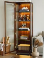 북미산 검은 호두 디스플레이 캐비닛 올 솔리드 우드 와인 캐비닛 수납 캐비닛 거실 심플 모던 책장 TV 캐비닛 사이드 캐비닛 - 이미지 5