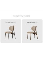 가벼운 고급 식탁의자 정품 가죽 상판 소가죽 가정용 소형 등받이 의자 고급 스테인리스 스틸 모던 심플 의자 - 이미지 5