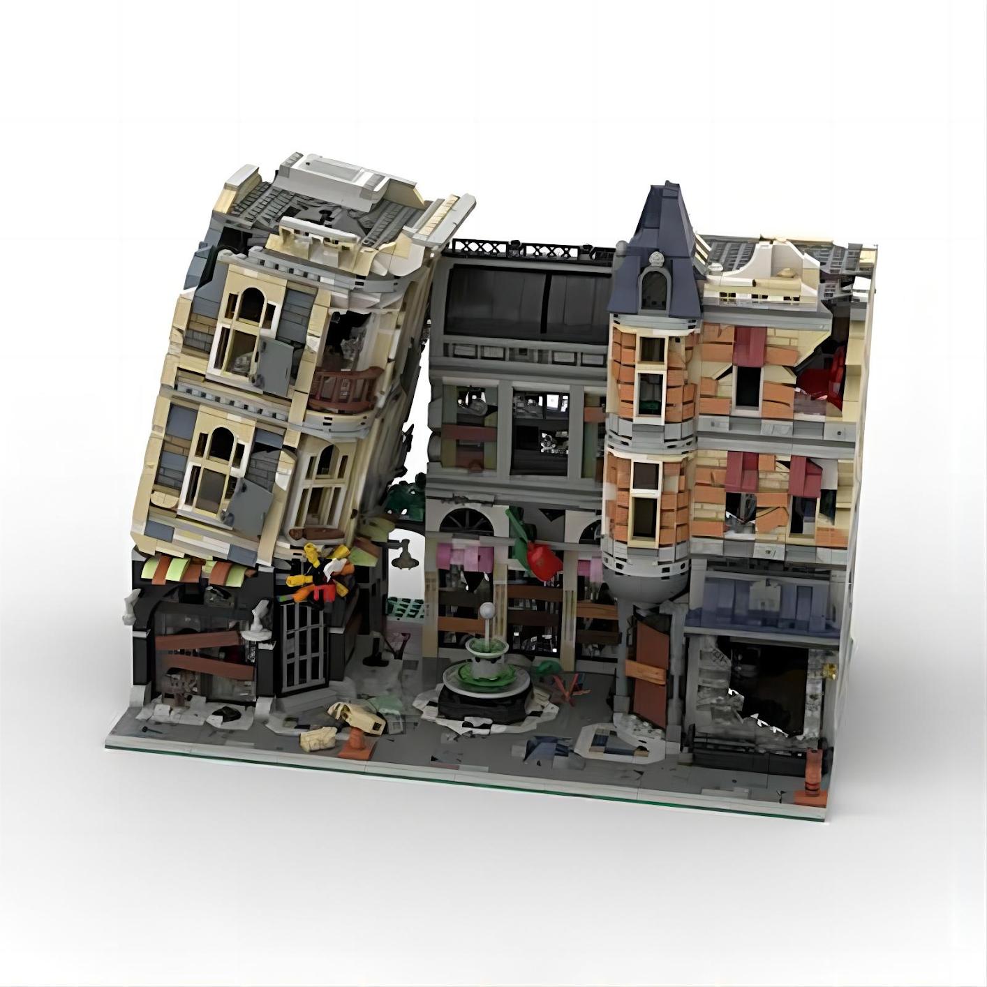 main_762576346664_0-1 국내 건축 블록 모듈러 빌딩 MOC-166027 조립 스퀘어 아포칼립스 에디션 조립형 빌딩 블록 장난감 장식품 - 이미지 1