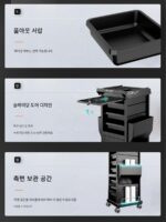 헤어 살롱 사물함 미용 도구 보관함 문 포함 바비 리즈 같은 스타일 미용 도구 카트 퍼머 및 염색 도구 카트 - 이미지 4
