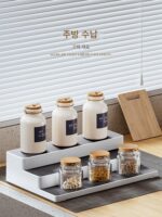 분류 조미료 병 랙 사다리 데스크탑 화장품 보관 랙 작은 장식품 크리에이티브 계층형 디스플레이 랙