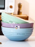 프랑스 쿨 컬러 르크루제 세라믹 대형 수프 그릇 8.5 인치 가정용 대형 그릇 고가 식기 요리 그릇 - 이미지 5