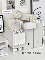 탁상용 스태킹 수납함, 밀폐 카트 랙, 학생 책상 문구류 수납 랙, 심플함 - 이미지 2