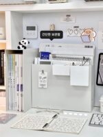 탁상용 스태킹 수납함, 밀폐 카트 랙, 학생 책상 문구류 수납 랙, 심플함 - 이미지 3