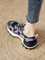 유럽 ​​스테이션 작은 허리 포레스트 검프 슈즈 여성용 빨간색 스포츠 슈즈 2024년 신상 여성용 슈즈 쇼 피트 작은 아빠 슈즈 여성용 봄 - 이미지 4