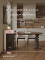 중년 스타일 소형 아파트 섬 식탁 통합 홈 레트로 플랫 록 플레이트 주방 고급 솔리드 우드 센터 가이드 테이블 - 이미지 3