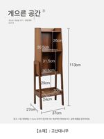 레이지 스페이스 심플 레트로 홈 디스플레이 랙 거실 견고한 나무 수납 사이드 캐비닛 네트 셀러브리티 레스토랑 선반 랙 - 이미지 5