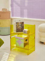 Lazy space Nordic 소형 아파트 투명 크리에이티브 디스플레이 랙 홈 다층 스토리지 랙 그물 셀러브리티 선반 스토리지 캐비닛 - 이미지 2