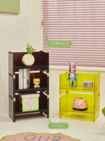 Lazy space Nordic 소형 아파트 투명 크리에이티브 디스플레이 랙 홈 다층 스토리지 랙 그물 셀러브리티 선반 스토리지 캐비닛 - 이미지 4