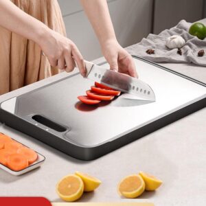 일본산 스테인리스 스틸 도마 가정용 항균 및 곰팡이 방지 양면 과일 도마 주방 두꺼운 칼 도마
